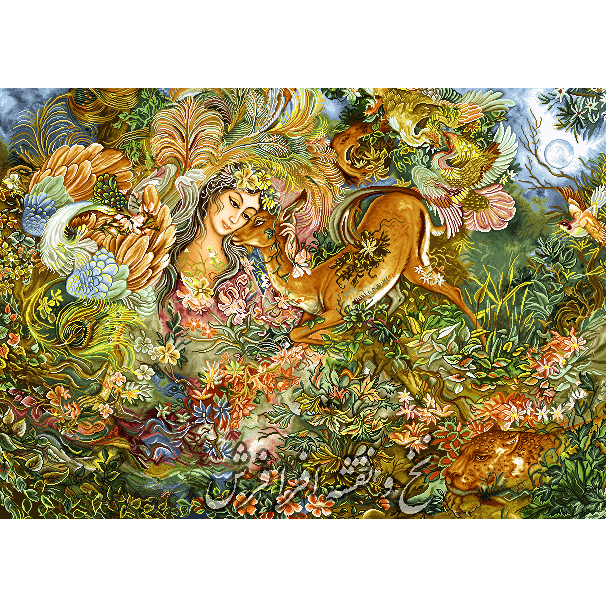 نخ و نقشه تابلو فرش طرح مینیاتوری دایره هستی