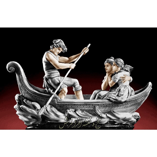 نخ و نقشه تابلو فرش تندیس قایق عشق