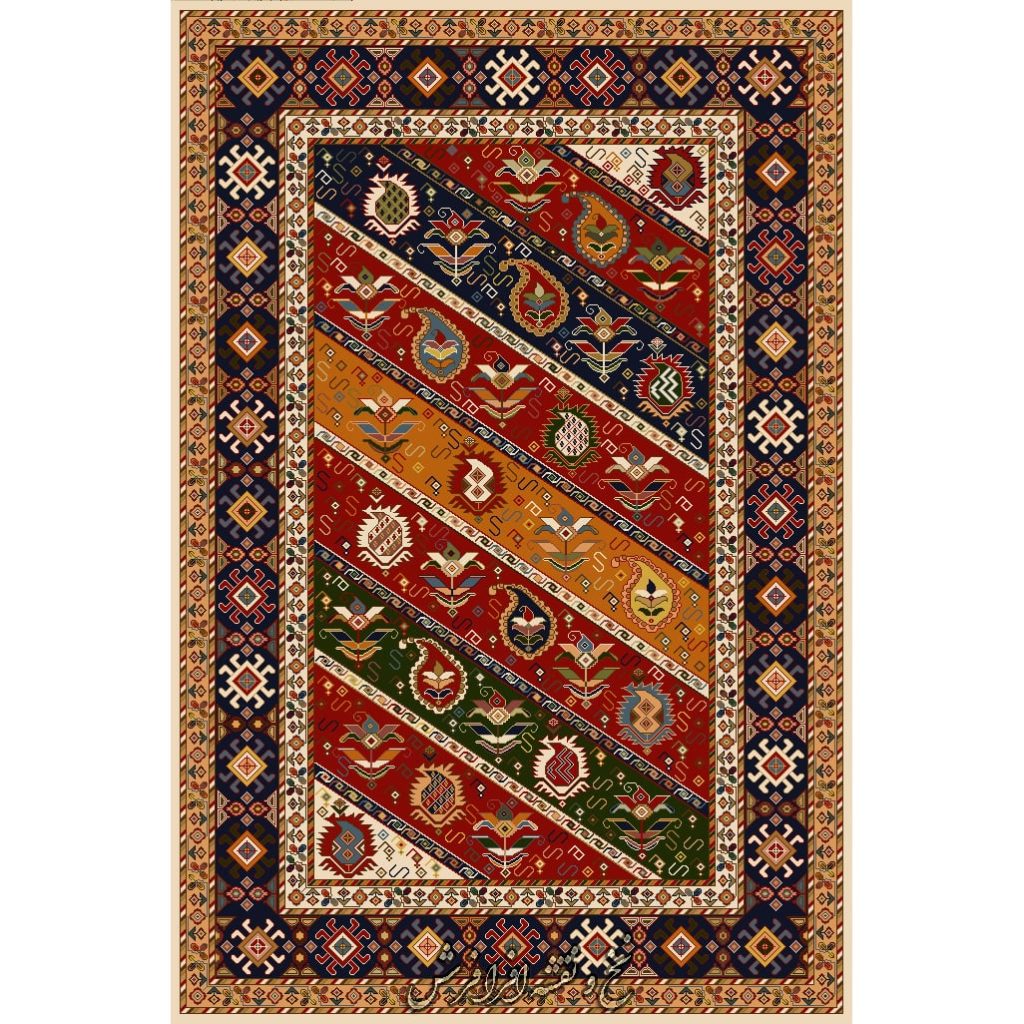 نخ و نقشه فرش زیرپایی طرح سنتی