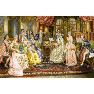 نخ و نقشه تابلوفرش کلاس موسیقی