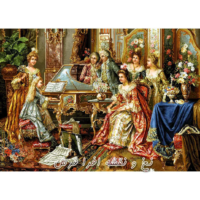 نخ و نقشه تابلوفرش پیانوزن سایز کوچک