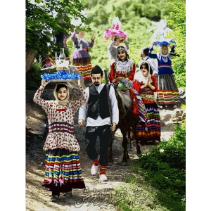 نخ و نقشه تابلوفرش جهیزیه عروس