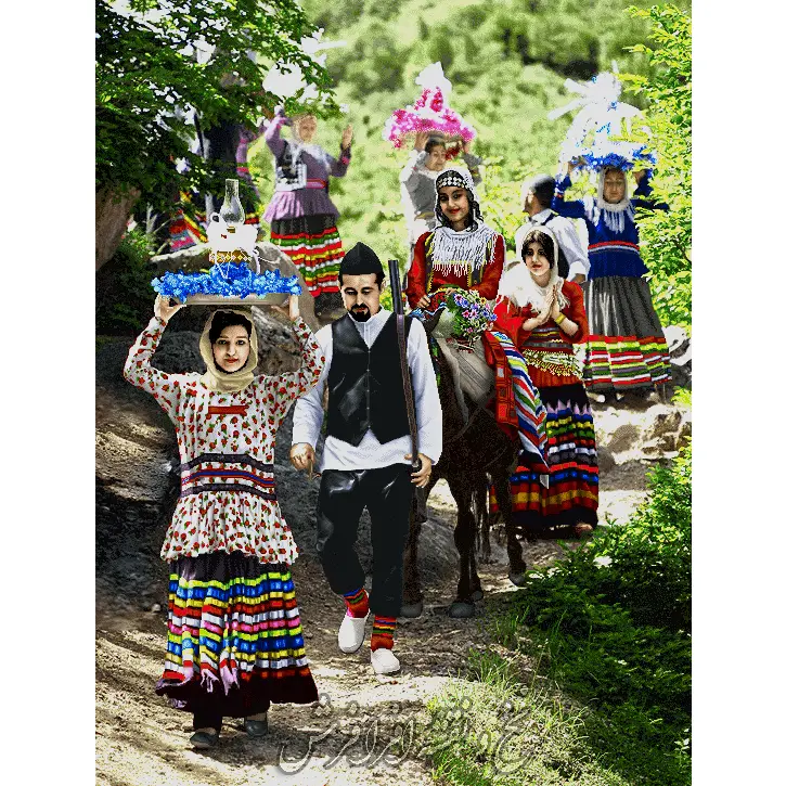 نخ و نقشه تابلوفرش جهیزیه عروس