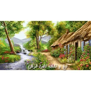 نخ و نقشه تابلوفرش منظره