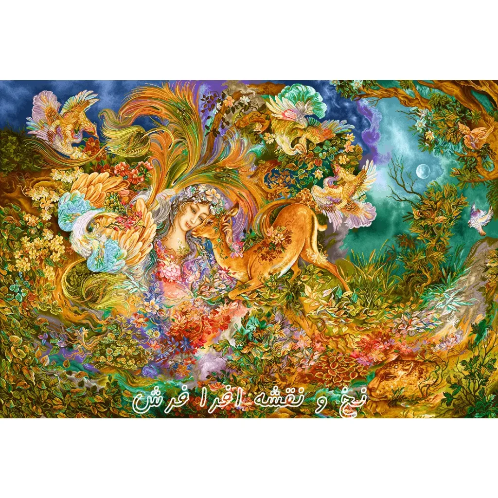 نخ و نقشه تابلوفرش دایره هستی سایز اصلی